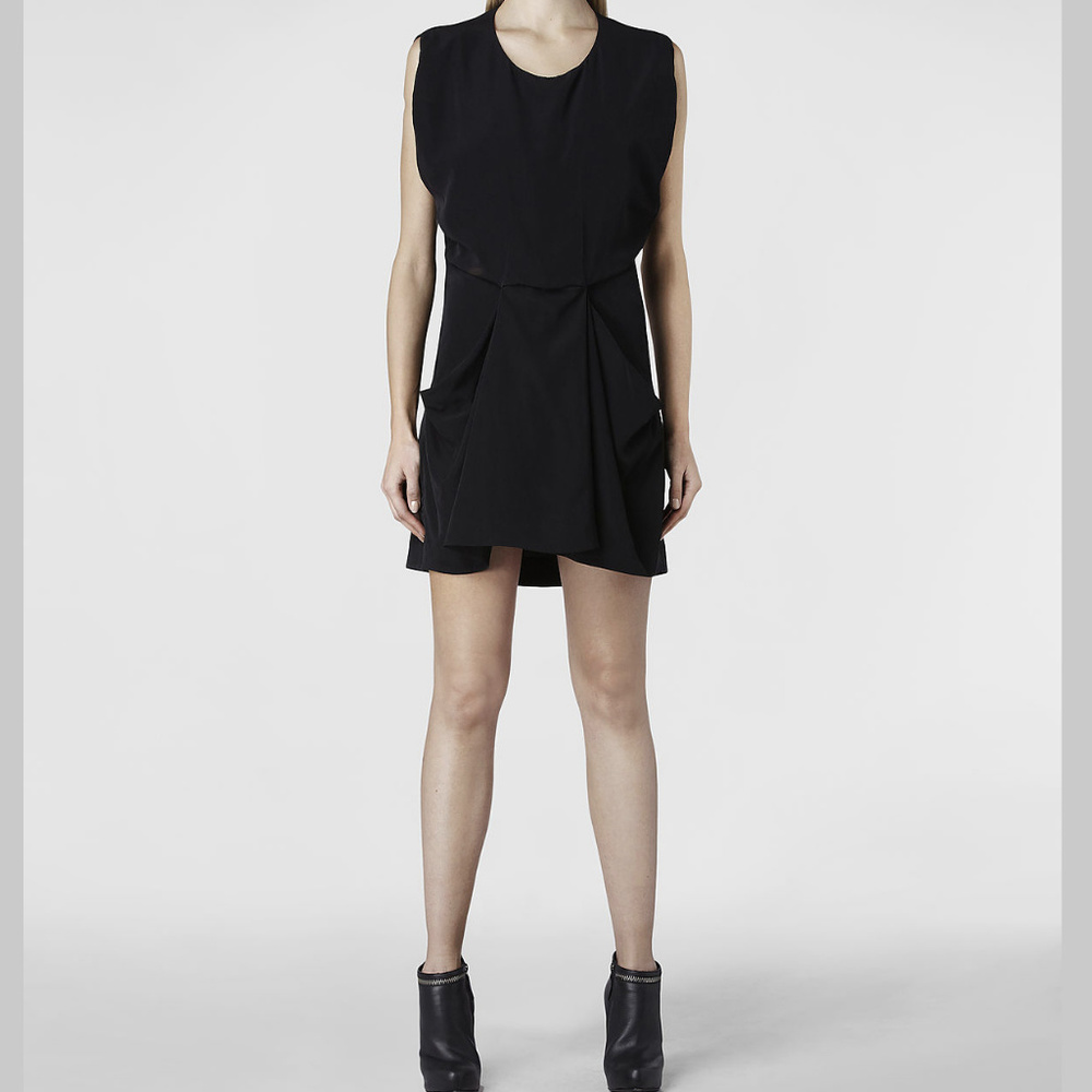 All Saints Black 'Saelde' Dress with Front Pockets